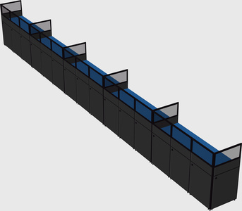 Shared rectangular cubicle