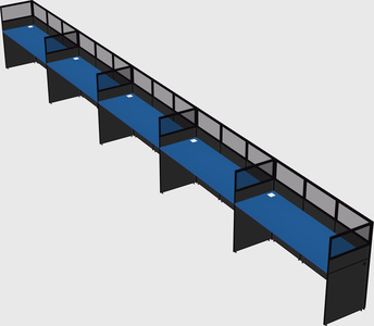 Shared rectangular cubicle