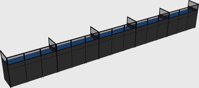 Shared rectangular cubicle