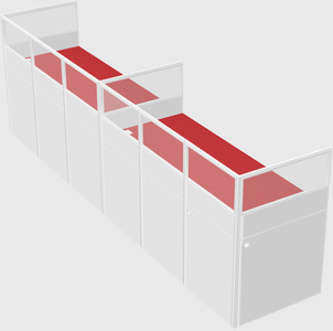 Shared rectangular cubicle