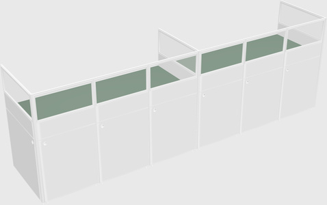 Shared rectangular cubicle