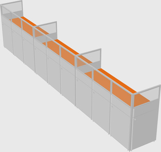 Shared rectangular cubicle