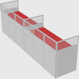 Shared rectangular cubicle