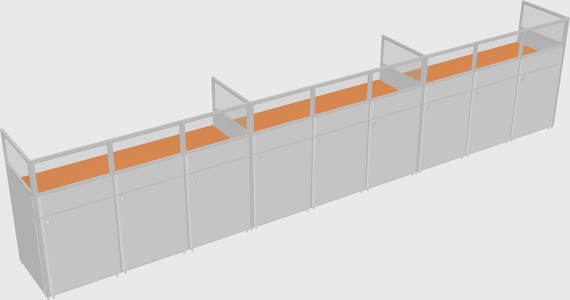 Shared rectangular cubicle