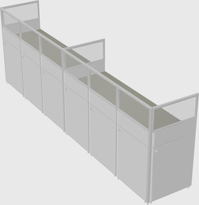 Shared rectangular cubicle