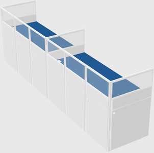 Shared rectangular cubicle