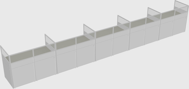 Shared rectangular cubicle