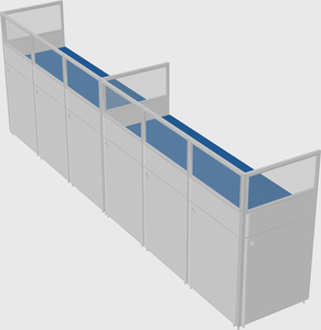 Shared rectangular cubicle