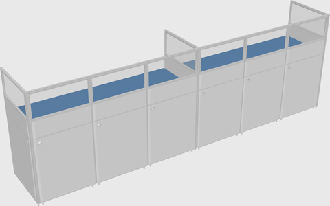 Shared rectangular cubicle
