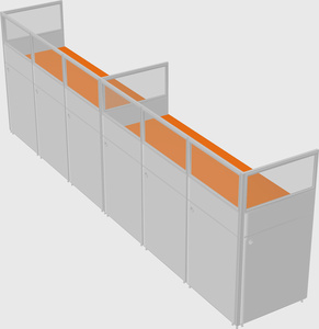 Shared rectangular cubicle
