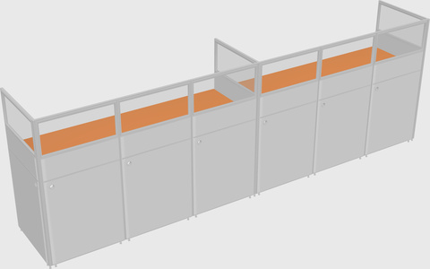 Shared rectangular cubicle
