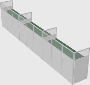 Shared rectangular cubicle