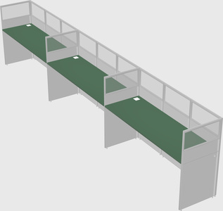 Shared rectangular cubicle