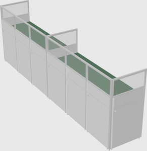 Shared rectangular cubicle