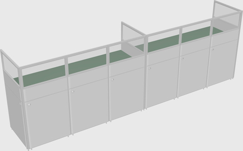 Shared rectangular cubicle