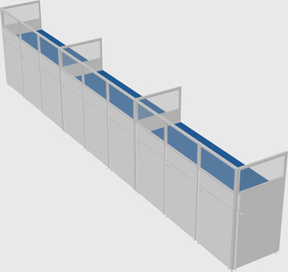 Shared rectangular cubicle