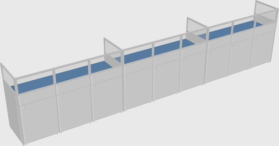 Shared rectangular cubicle