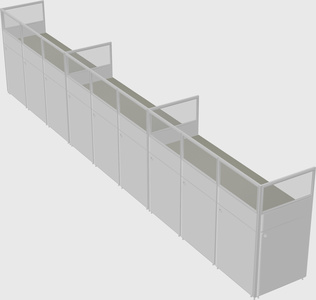 Shared rectangular cubicle