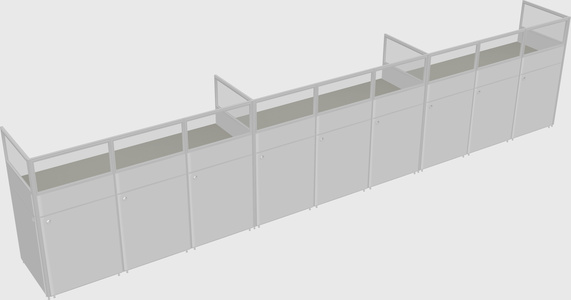 Shared rectangular cubicle