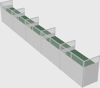 Shared rectangular cubicle
