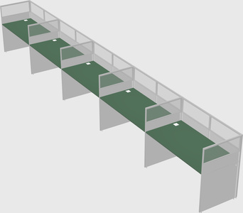 Shared rectangular cubicle