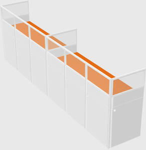 Shared rectangular cubicle