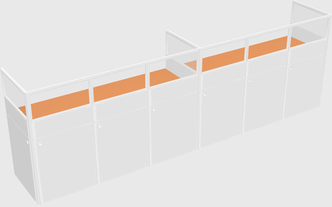 Shared rectangular cubicle