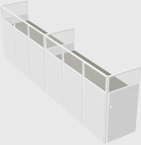 Shared rectangular cubicle