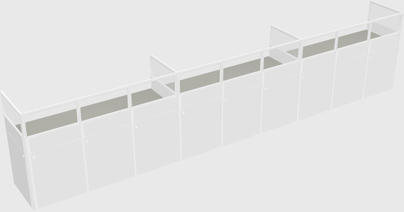 Shared rectangular cubicle