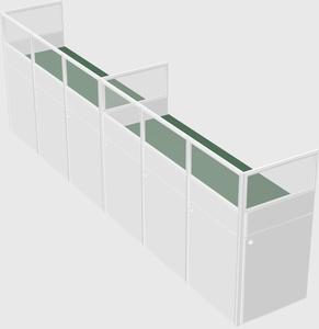 Shared rectangular cubicle
