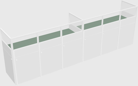 Shared rectangular cubicle