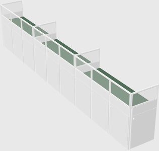 Shared rectangular cubicle