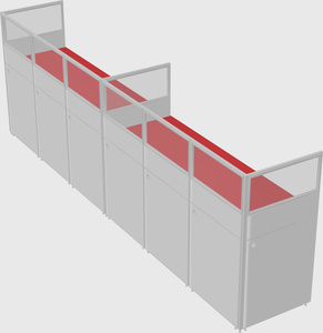 Shared rectangular cubicle
