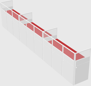 Shared rectangular cubicle