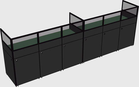 Shared rectangular cubicle