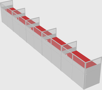 Shared rectangular cubicle