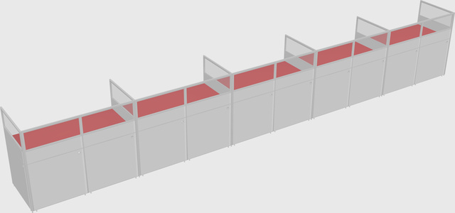 Shared rectangular cubicle