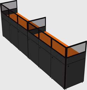 Shared rectangular cubicle