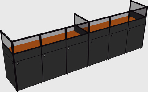 Shared rectangular cubicle