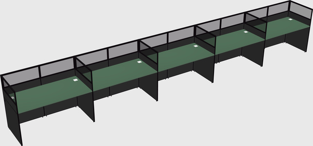 Shared rectangular cubicle