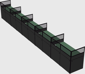 Shared rectangular cubicle