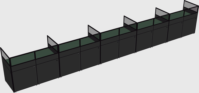 Shared rectangular cubicle