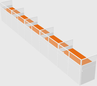 Shared rectangular cubicle