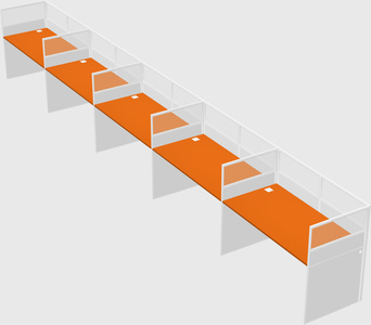Shared rectangular cubicle