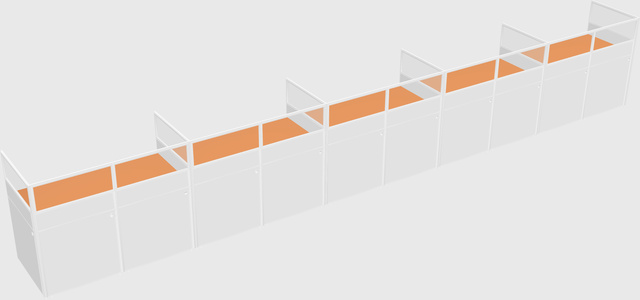 Shared rectangular cubicle