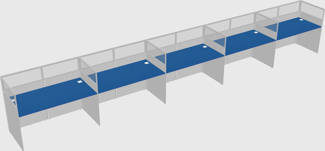 Shared rectangular cubicle