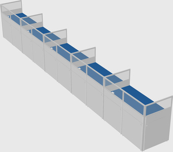 Shared rectangular cubicle