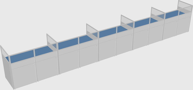 Shared rectangular cubicle