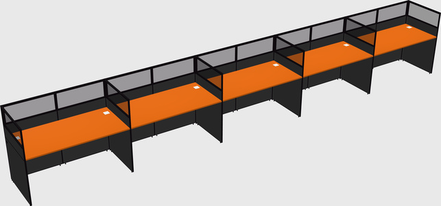 Shared rectangular cubicle