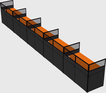 Shared rectangular cubicle